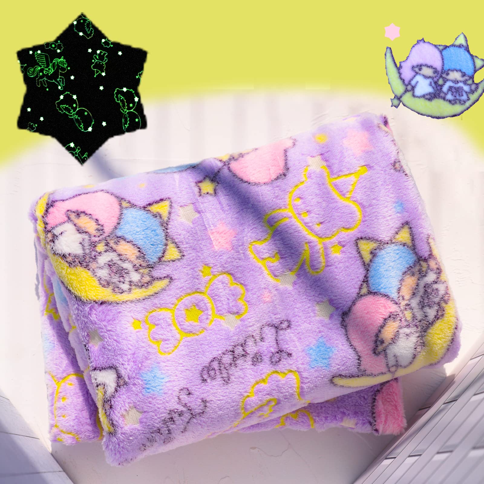Glow In The Dark Moon Throw Blanket With Storage Bag, Soft Throw Blanket For Girls Boys, Gifts For Christmas Halloween Birthday