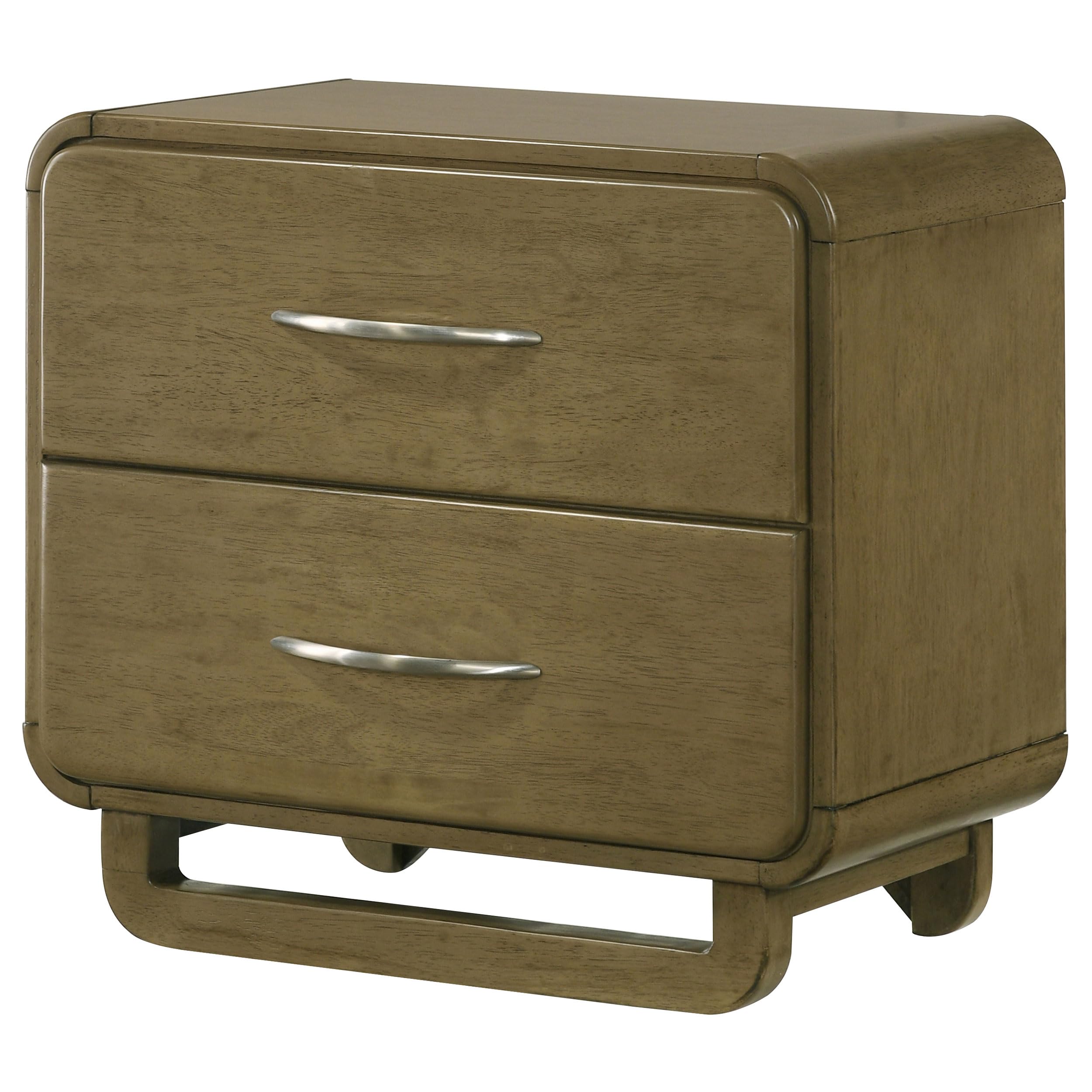 Coaster Home Furnishings Amsbury Transitional Wood 2-Drawer Bedroom Nightstand Bedside Table Organizer Unit Nutmeg 224272