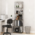 Furinno Wire 6-Tier Industrial Style Metal Frame Bookcase, Display Shelf, 16 Wide, Finn Oak