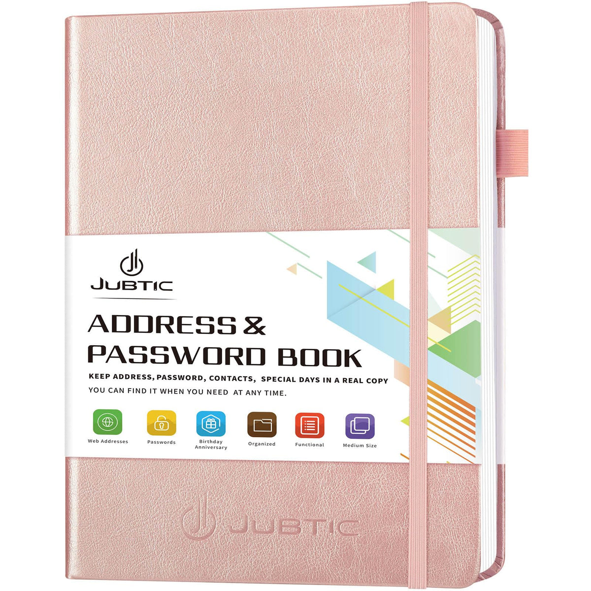 Jubtic Address Book With Alphabetical Tabs, Hardcover Password Keeper And Telephone Book Address Organizer Record Contacts, Inte