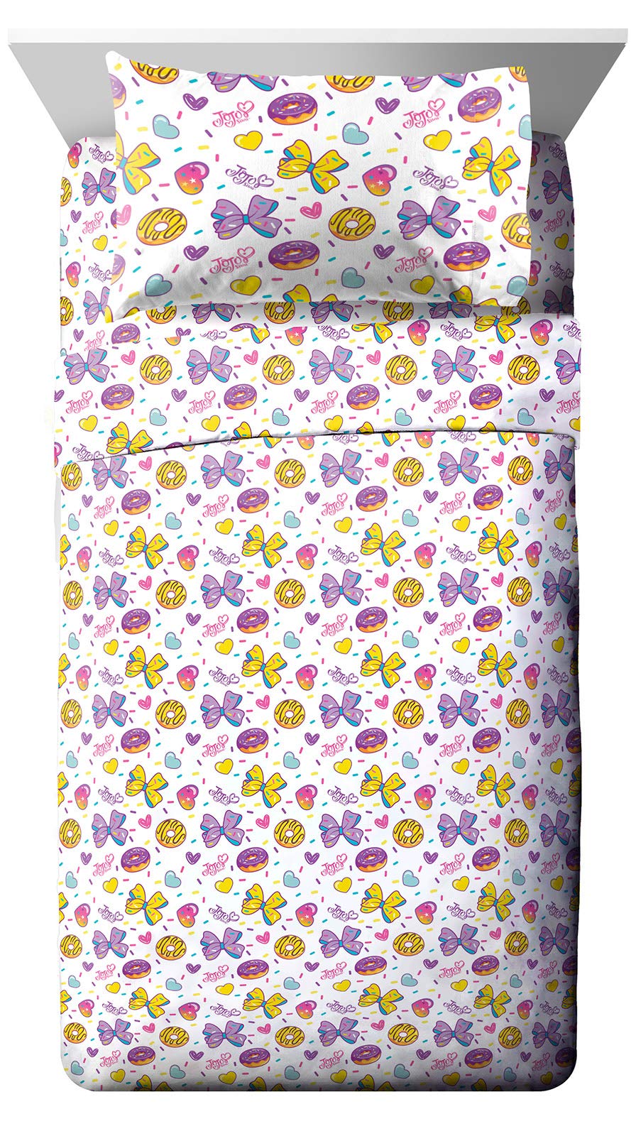 Jay Franco Nickelodeon Jojo Siwa Sprinkles & Ice Cream Twin Sheet Set - 3 Piece Set Super Soft And Cozy Kid