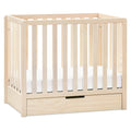 Carters by DaVinci Colby 4-in-1 Convertible Mini Crib with Trundle Drawer in Washed Natural, Greenguard Gold Certified, Undercr