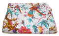 Textile Work Creations Bird Print Twin Size Kantha Quilt White, Kantha Blanket, Bed Cover, Twin Kantha Bedspread, Bohemian Beddi