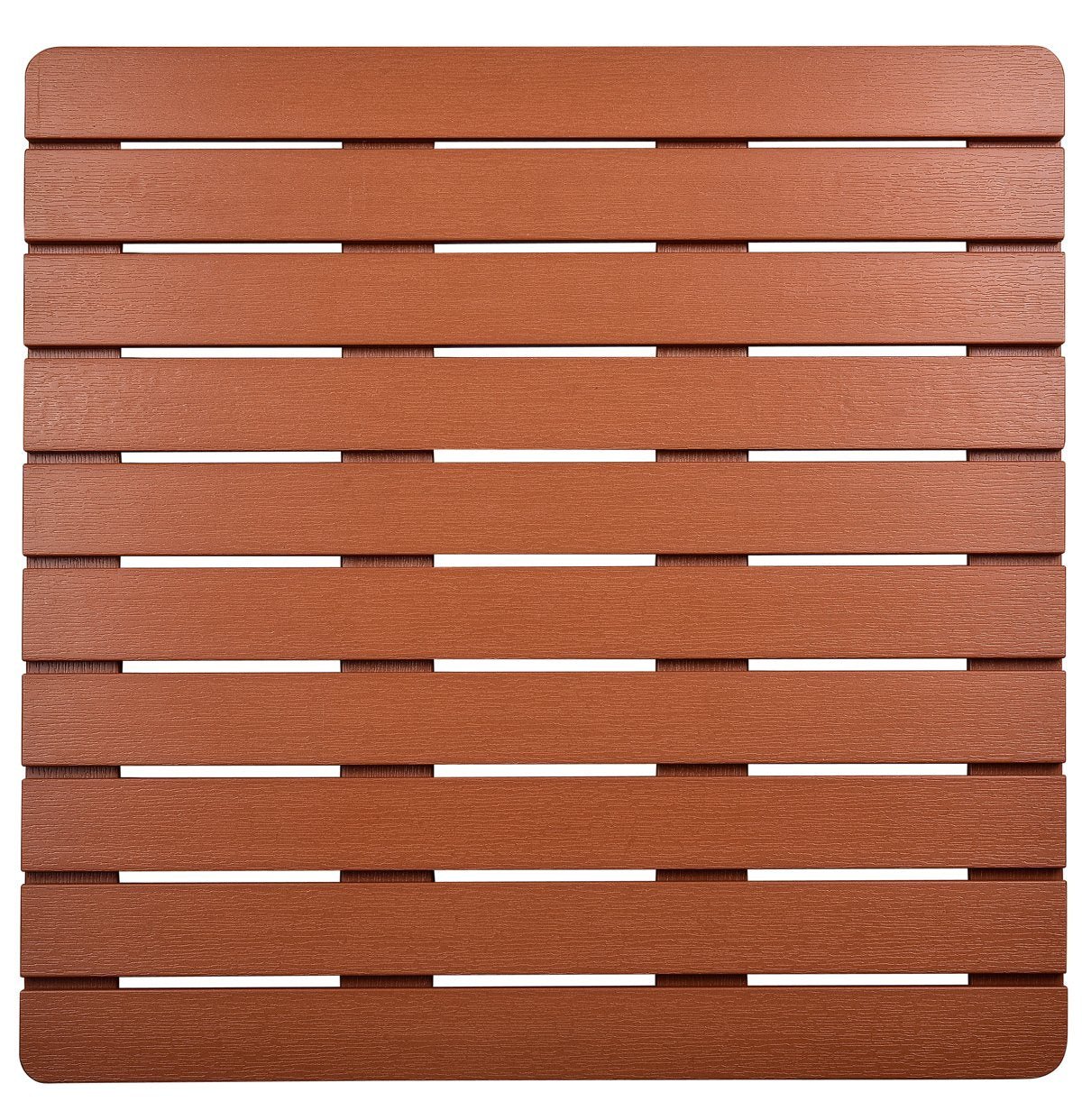 Heavy Duty Large PS Wood Shower Mat - Non-Slip Bath Floor Mat with Drain Hole - Perfect for Textured & Smooth Surfaces - Durable