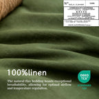 Everly Linen Sheets Set King Size,100% French Stonewash Pure Linen Bed Sheets,4Pieces (1Flat Sheet,1Fitted Sheet,2Pillowcase) Su