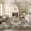 TOPRUUG Washable Oriental Area Rug - 9x12 Rugs for Living Room Soft Carpet for Bedroom Waterproof Floral Distressed Indoor Stain