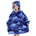 Three Poodle Wearable Blanket Hoodie For Kids, Oversized Sherpa Sweatshirt Blanket With Giant Hood, Warm Cozy Hooded Blanket, Cu