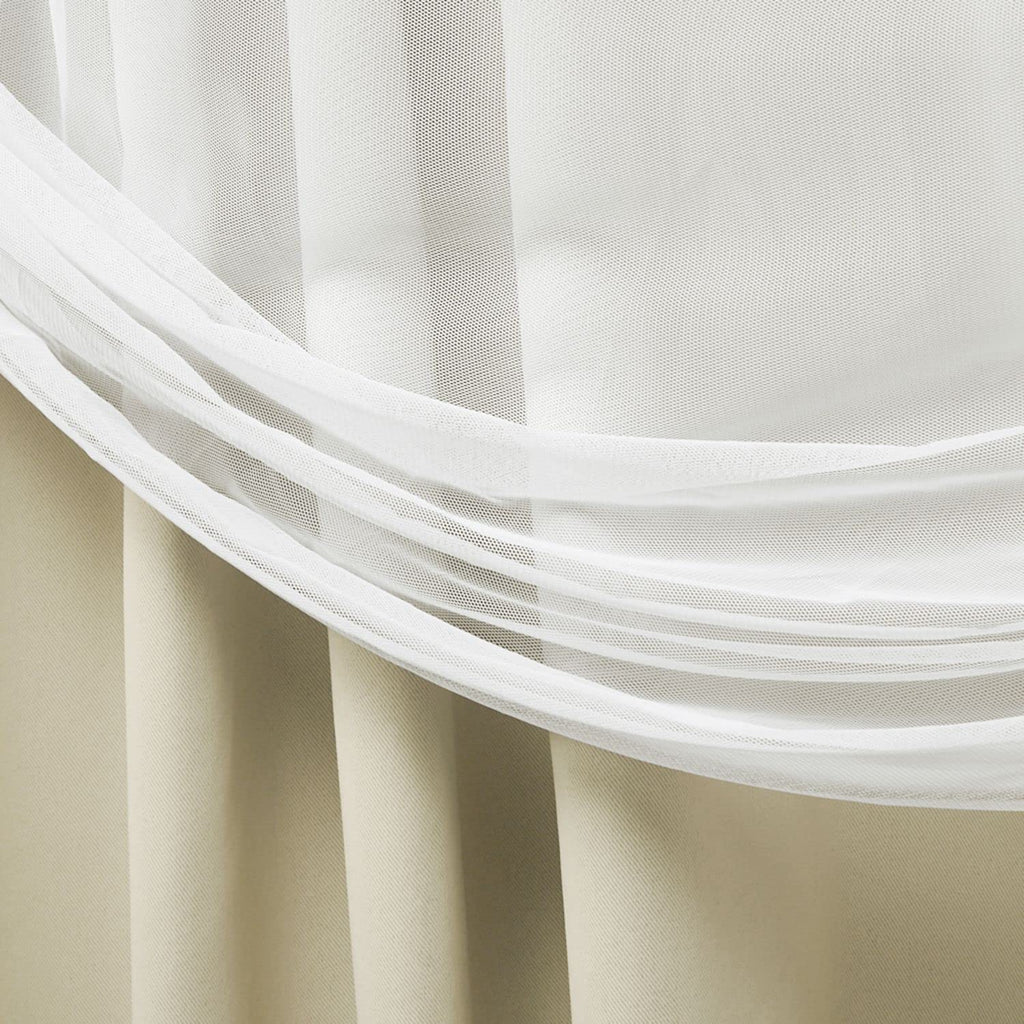 Exclusive Home Catarina Layered Solid Room Darkening Blackout And Sheer Hidden Tab/Rod Pocket Top Curtain Panel Pair, 52''X84'',