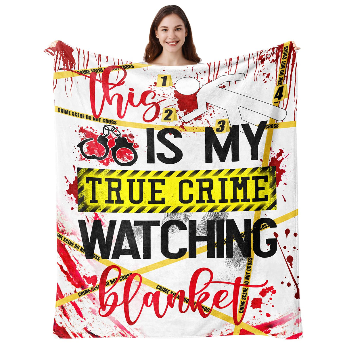 Vuinezo True Crime Gifts, True Crime Blanket 60'X50', Serial Killer Gifts, True Crime Gifts For Women/Men, Crime Show Lover Gi