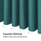 Gibelle Seaweed Green Shower Curtain, Waffle Weave Textured Fabric Shower Curtain For Bathroom - Soft Cloth & Hotel Spa Luxury,
