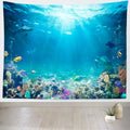 Loccor 5X4Ft Fish Tank Tapestry Photo Backdrop Coral Turtle Photo Tapestries Wall Hanging Underwater Women Men Living Room Colle