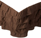 Elegant Comfort Luxurious Premium Quality 1500 Thread Count Wrinkle And Fade Resistant Egyptian Quality Microfiber Multi-Ruffle Bed Skirt - 15Inch Drop, California King, Chocolate Brown