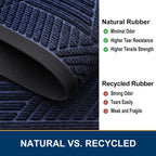 Smiry Front Door Mat Outside Entrance, Heavy Duty Sturdy Natural Rubber Doormat, Trap Dirt And Moisture, Easy Clean Low Profile Welcome Floor Mats For Indoor Outdoor Entry, 47X24 Inch, Navy Blue