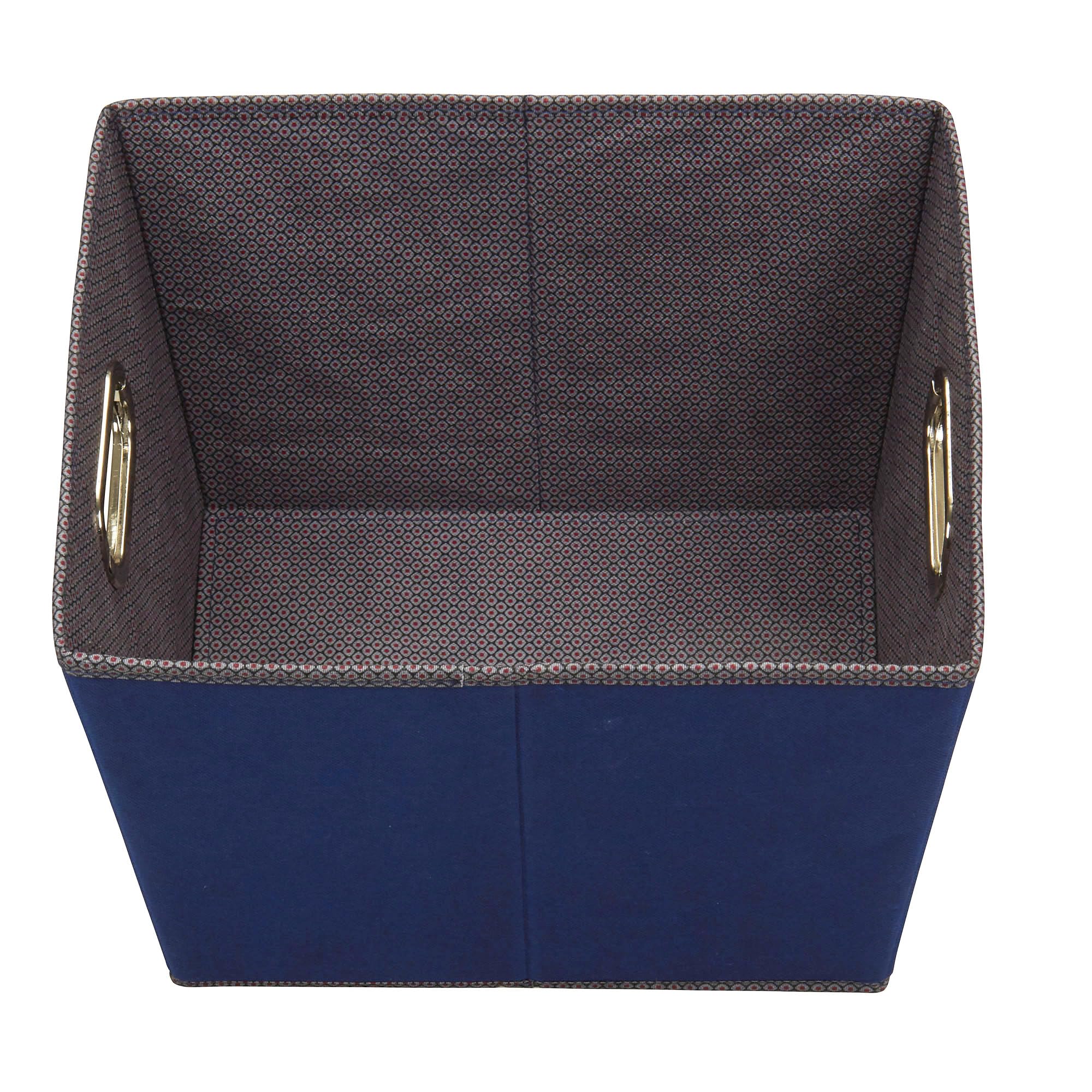 Household Essentials 94 Medium Tapered Decorative Storage Bins | 2 Pack Set Cubby Baskets | Navy Blue