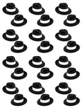 Beistle 60057-25 25 Piece Velour Fedora Hats with Bands, Black/White