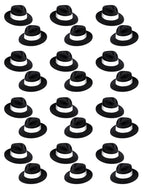 Beistle 60057-25 25 Piece Velour Fedora Hats with Bands, Black/White