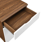 Modway Envision Modern Wood & Plastic File Cabinet In White/Walnut
