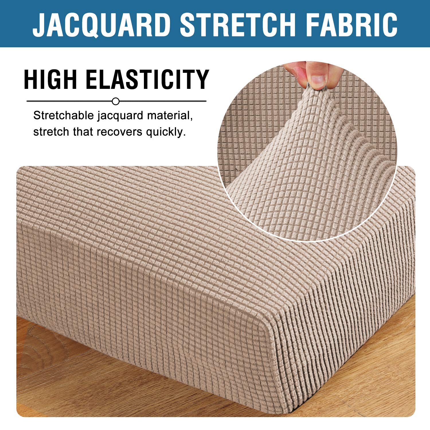 H.Versailtex High Stretch Individual Seat Cushion Covers Sofa Slipcovers Couch Cushion Covers Sofa Covers Featuring Jacquard Tex