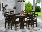 East West Furniture PARF9-CAP-W 9 Piece Modern Set Includes a Square Wooden Table with Butterfly Leaf and 8 Kitchen Dining Chairs, 54x54 Inch