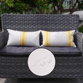 Onway Outdoor Pillow Covers Waterproof 12X20 Set Of 2 Decorative Linen Throw Pillow Cover Beige And Yellow Striped Outdoor Pillo