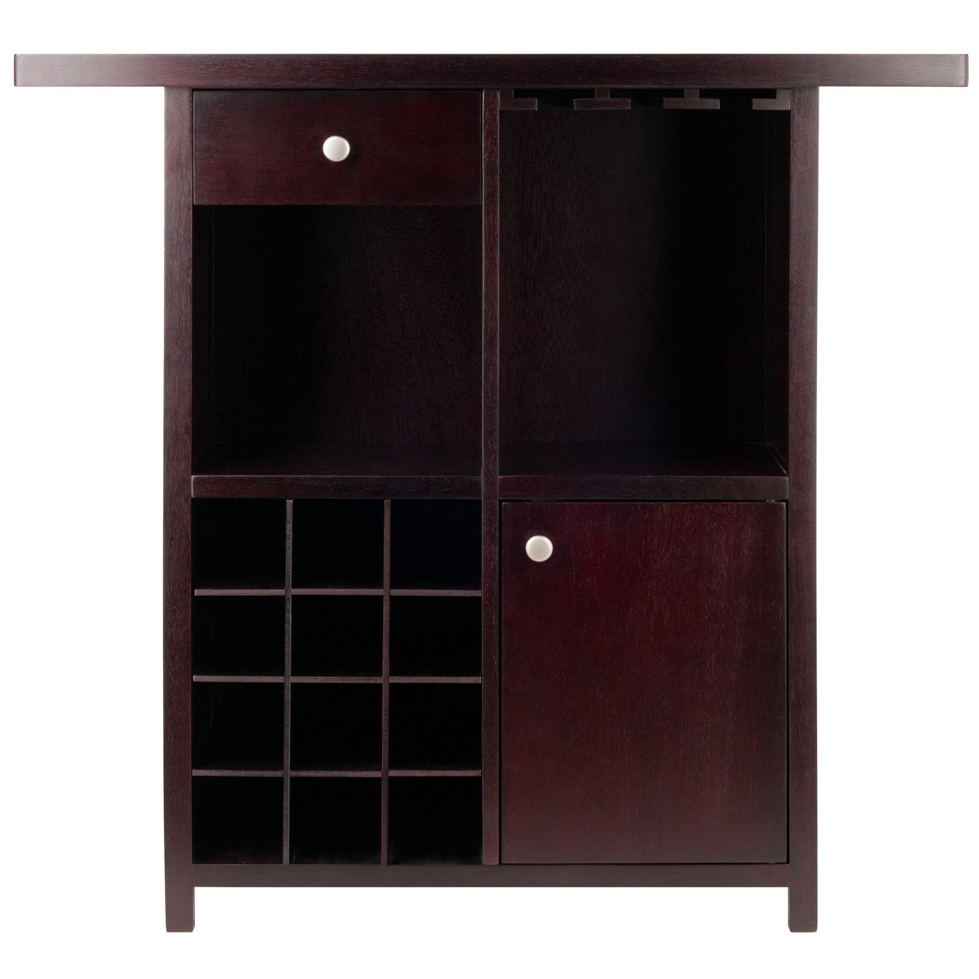 Winsome Macon Bar Wine Cabinet, Espresso