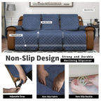 Easy-Going Oversized Recliner Sofa Cover, Reversible Couch Cover For 3 Seat Recliner, Split Sofa Cover For Each Seat With Elastic Straps For Kids, Dogs, Pets (3 Seater, Dark Blue/Dark Blue)