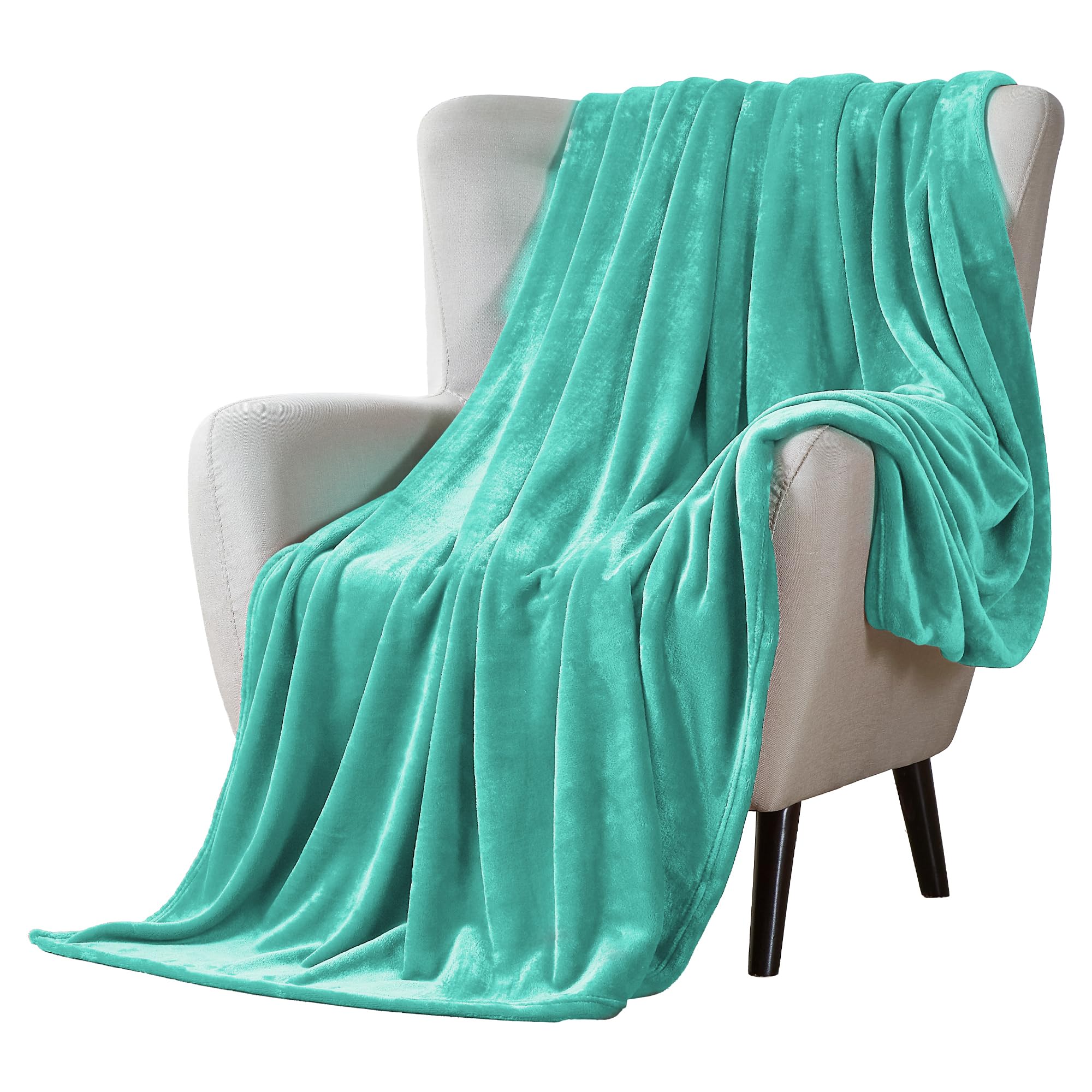 Walensee Fleece Blanket Plush Throw Fuzzy Lightweight (King Size 108X90 Turquoise) Super Soft Microfiber Flannel Blankets For Co