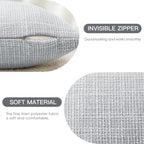 Otostar Pack Of 2 Throw Pillow Covers 16X24 Inch Linen Blue Grey Pillowcases Farmhouse Decorative Solid Pillow Covers 40X60 Cm L