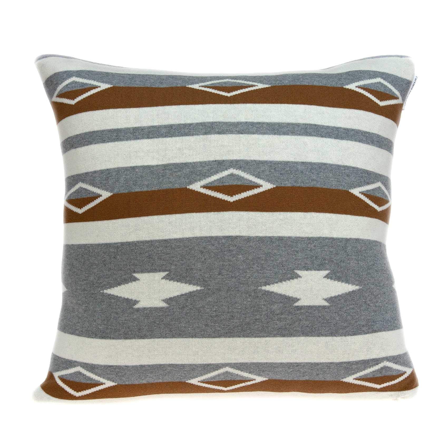 HomeRoots 100% Cotton Parkland Collection Mado Southwest Tan Pillow Cover with Poly Insert