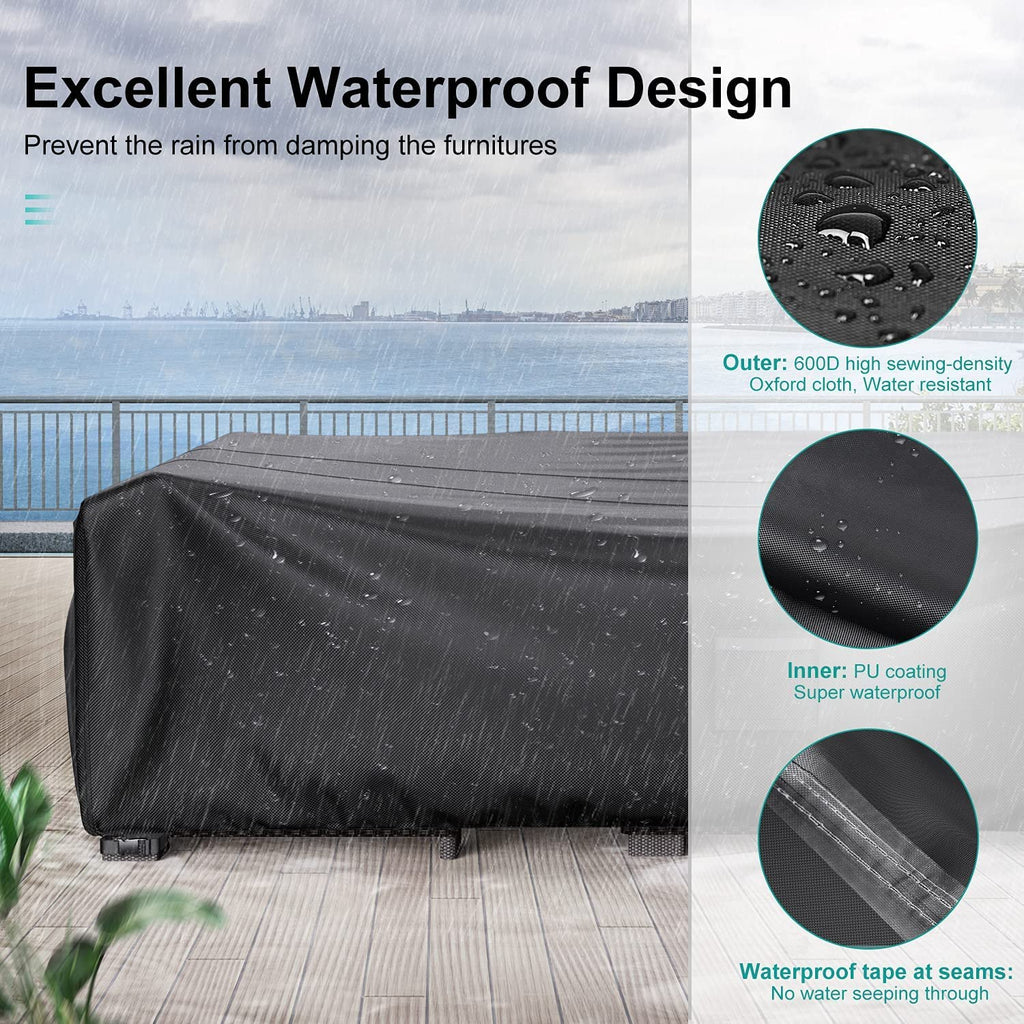 Brosyda Patio Furniture Covers, Heavy Duty Outdoor Furniture Cover Waterproof, Sectional Sofa Set Covers Table And Chair Set Covers, 62'L×42'W28'H