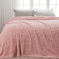 Newcosplay Super Soft King Blanket Pink Love Premium Silky Flannel Fleece 3D Heart Checkered Lightweight Bed Blanket All Season