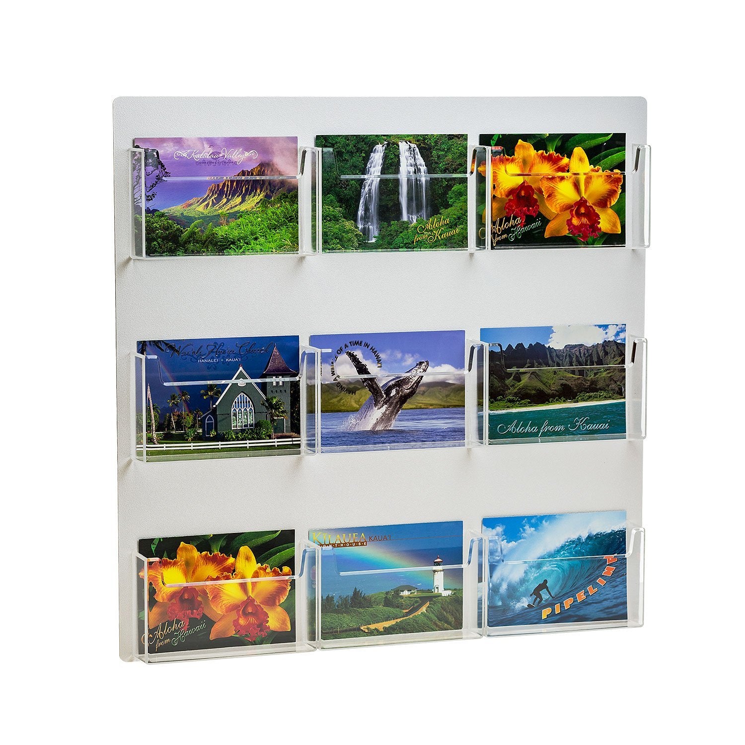 Sourceone.Org Multiple Pocket Deluxe Clear Postcard Holder Display Wall Mount