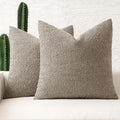 Miulee 18X18 Inch Decorative Pillow Covers For Couch Bed Set Of 2 Textured Boucle Neutral Throw Pillows Light Brown Accent Solid Cushion Pillowcase Cozy Soft Chair Sofa Livingroom Home Decor