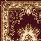 HomeRoots Decor 3'3' x 4'11' Polypropelene Red/Ivory Area Rug