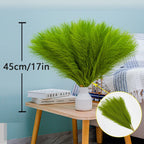 Bnecnet Faux Pampas Grass Decor - 10 Stems 17.7'' Artificial Pampas Grass Bouquet Small Pompas Floral Arrangement And Vase Fille