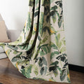 Leeva Linen Blackout Curtains for Dining Room, Thermal Insulated Trees Pattern Print Window Treatment Darkening Curtains for Liv