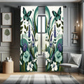 Ambesonne Teal Window Curtains, Curving Leaves and Floral Mirage with Iris Lavender Eucalyptus Butterfly, Lightweight Decorative