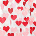 Galentines Red Pink Valentines Party-Decorations - 52ft Heart Garland Streamers Paper Banner,Proposal Anniversary Romantic Birth