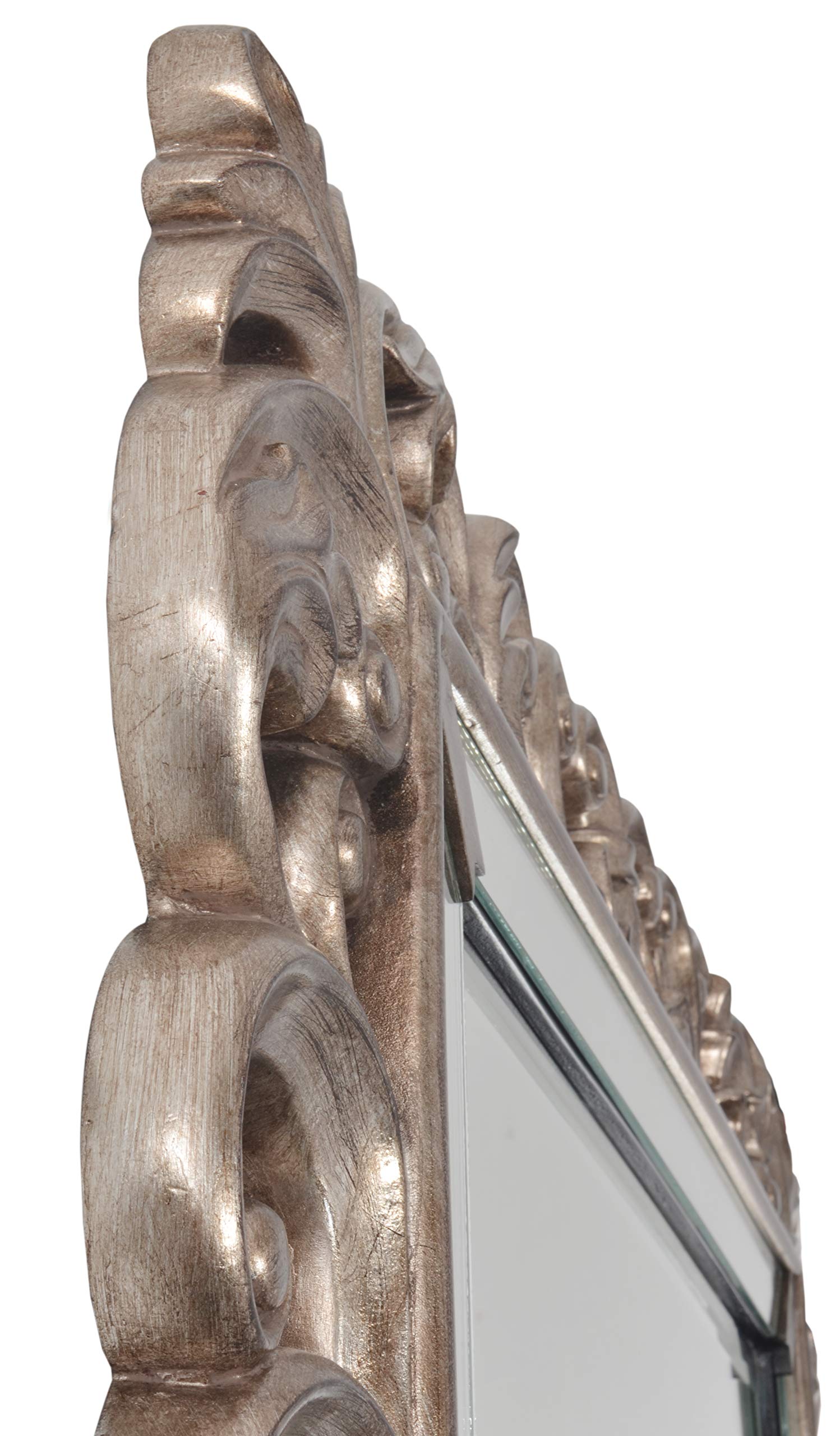 Timeless Reflections By Afd Home 11115145 Inlaid Mirror, Burnished Silver Finish