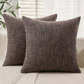 MIULEE Burlap Linen Throw Pillow Covers 20x20 Inch Dark Coffee Decorative Pillow Covers Modern Farmhouse Pillowcases Soft Accent