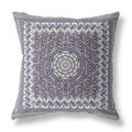 HomeRoots Indigo Peach Broadcloth 26â€ Gray Peach Holy Floral Indoor Outdoor Throw Pillow
