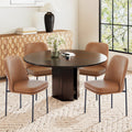 COLAMY Modern Dining Chairs Set of 4, Faux Leather Upholstered Dining Room Chairs Kitchen Chairs Dinner Chair with Curved Back a