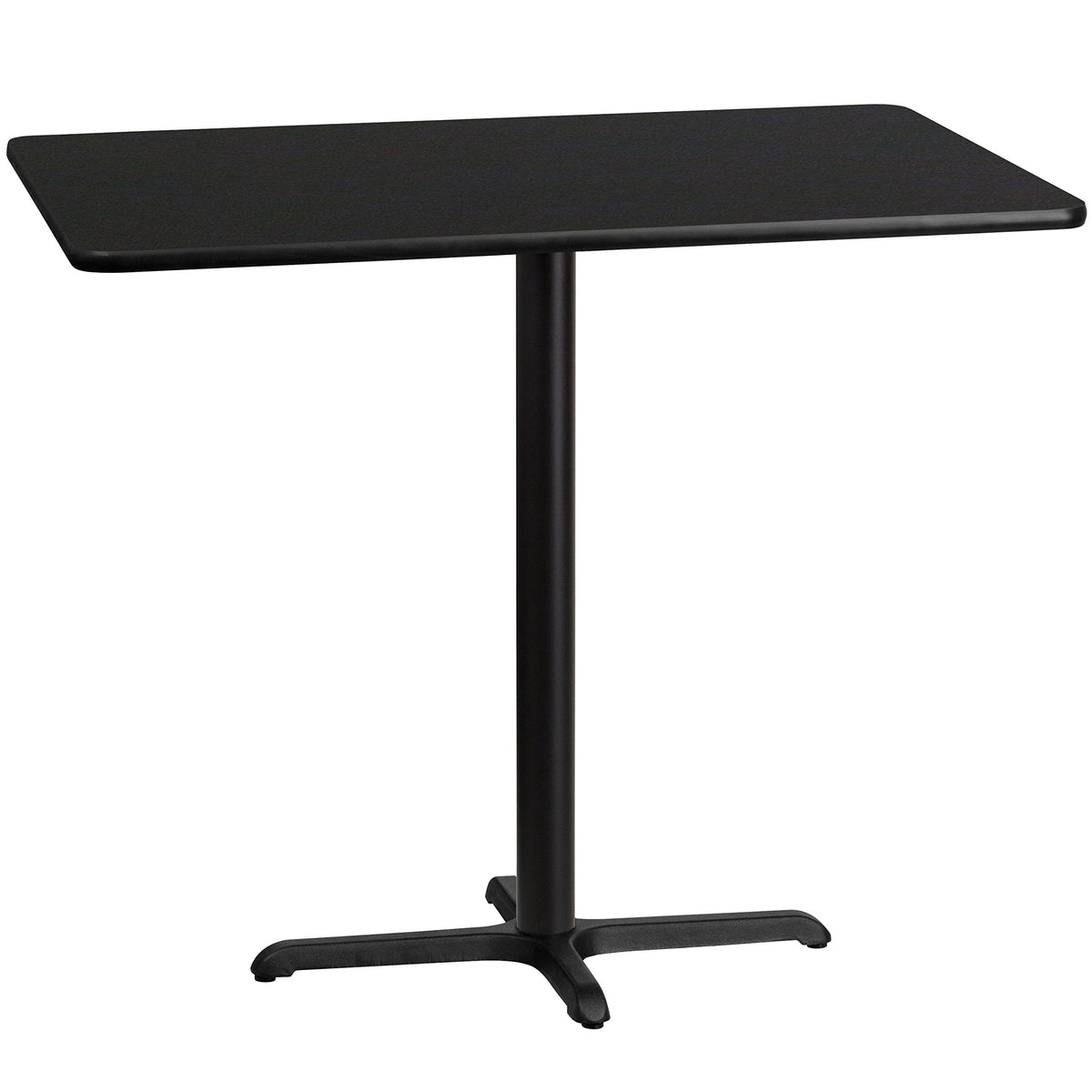 Flash Furniture Stiles 30'' X 48'' Rectangular Black Laminate Table Top With 23.5'' X 29.5'' Bar Height Table Base