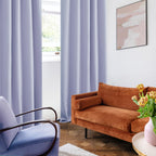 Deconovo Rod Pocket And Back Tab Blackout Curtains For Living Room Thermal Insulated Room Darkening Curtains 42Wx95L Inch Light Purple 2 Panels
