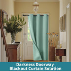 Bgment Frosty Green Door Curtain 80 Inch Length For Doorway, Bedroom Closet Curtain, Privacy Thermal Insulated Blackout Grommet Room Divider For Room Separation, 1 Panel, 42 Inch Wide