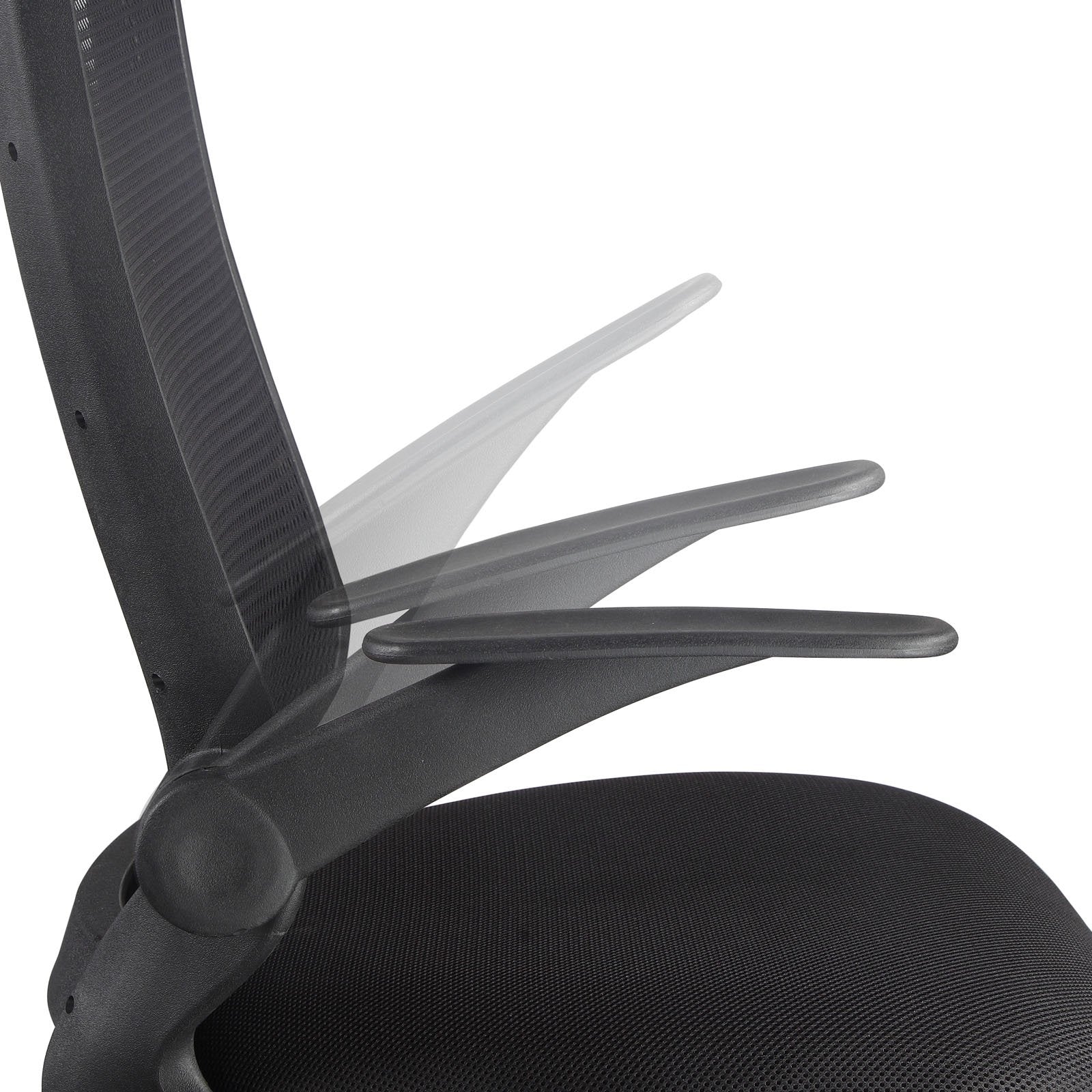Modway Explorer Computer Desk Ergonomic Mesh Office Chair With Flip-Up Arms In Black