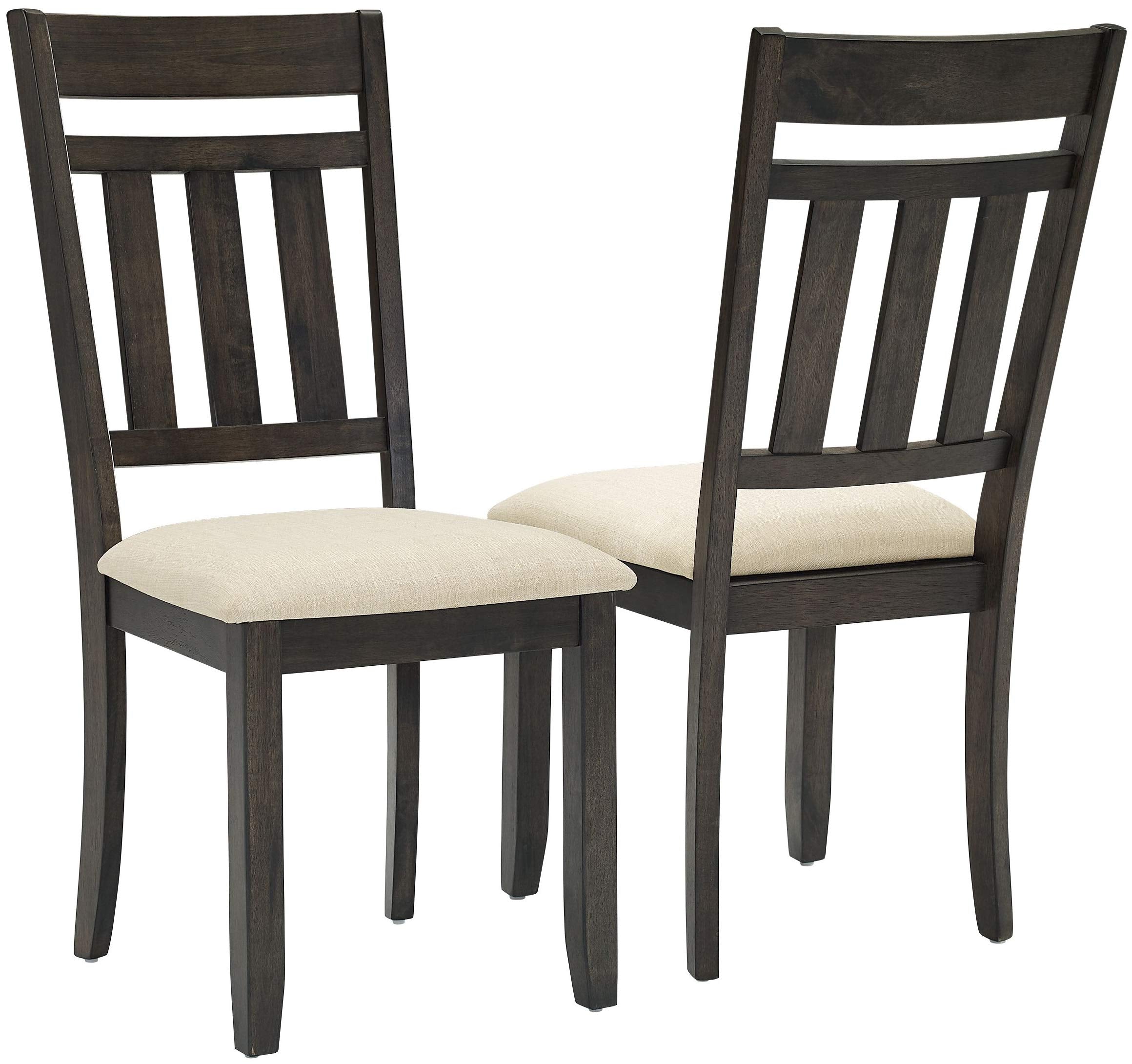 Crosley Furniture Hayden 4-Piece Modern Farmhouse Dining Table Set for 5 with 2 Slat Back Chairs and a Bench, Slate