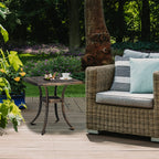 VINGLI 21? Bronze Cast Aluminum Outdoor Side Table - Weatherproof Patio Coffee Table for Porch & Bistro Use