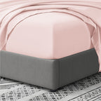 Cathay Home Full Fitted Sheet - Double Brushed Ultra Soft - Wrinkle & Fade Resistant - 21' Extra Deep Pocket Fitted Sheet Only - Good Fit For 19'-23' Deep Mattress (Full, Blush)