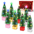 Mini Christmas Tree with Lights, 8 Pack Tabletop Christmas Tree with Lights for Christmas Decorations Indoor Xmas Holiday Party,